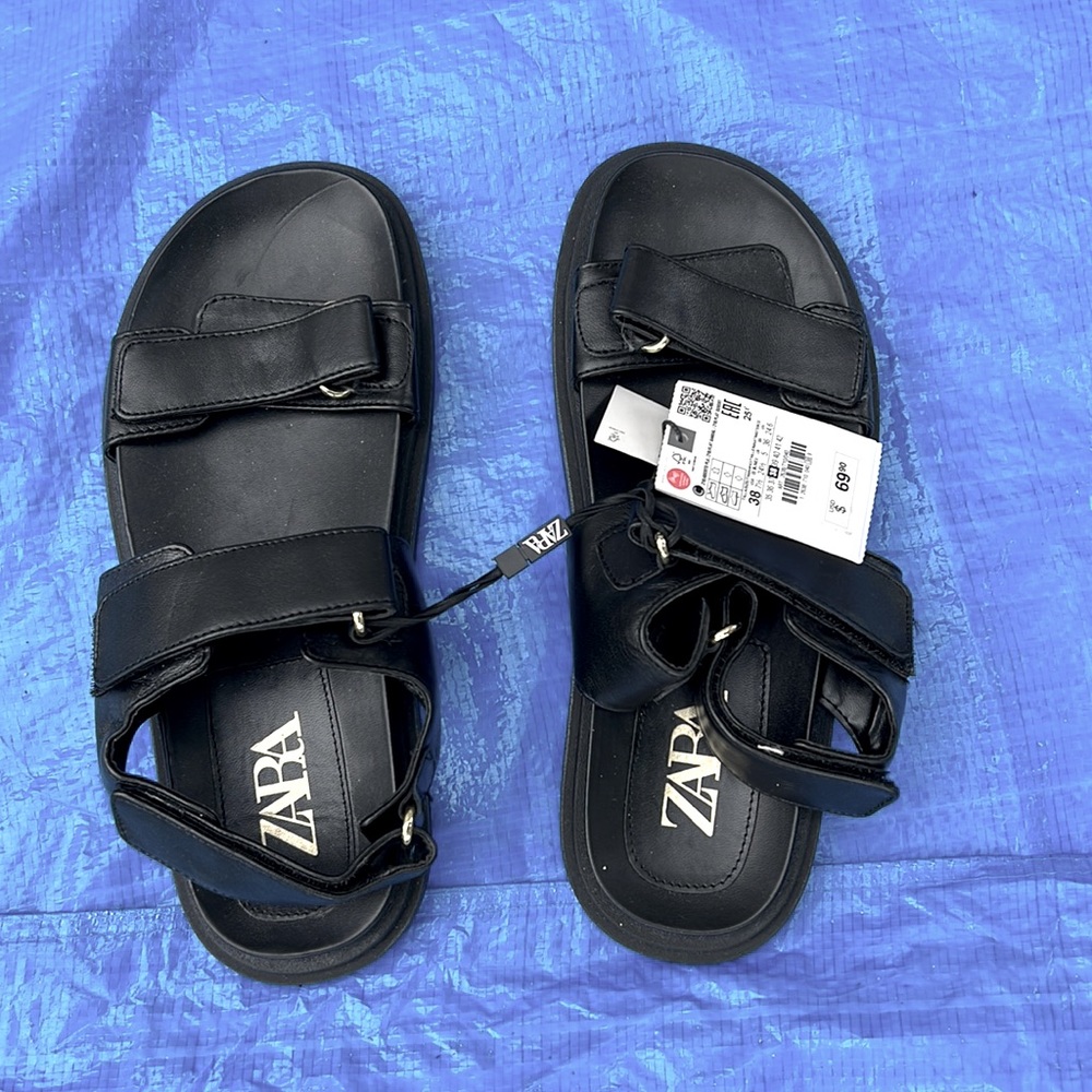 Zara sandals , black , size 7.5